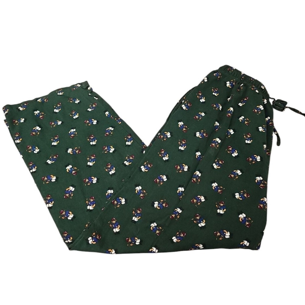 Polo Ralph Lauren Criquet Bear Print Lounge Pants Cotton Pajama Bottoms Medium‎